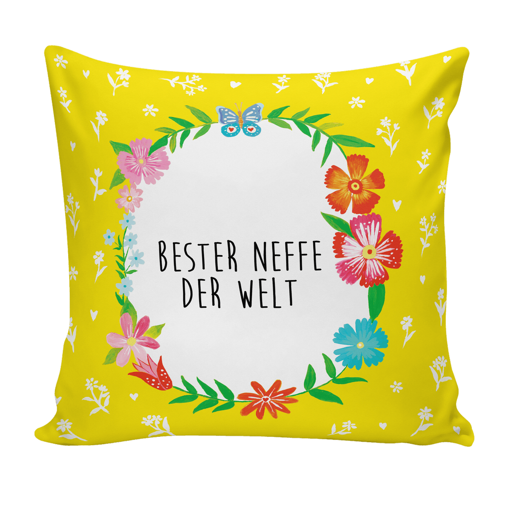 40x40 Kissen Design Frame Happy Girls Neffe Kissenhülle, Kopfkissen, Sofakissen, Dekokissen, Motivkissen, Geschenk