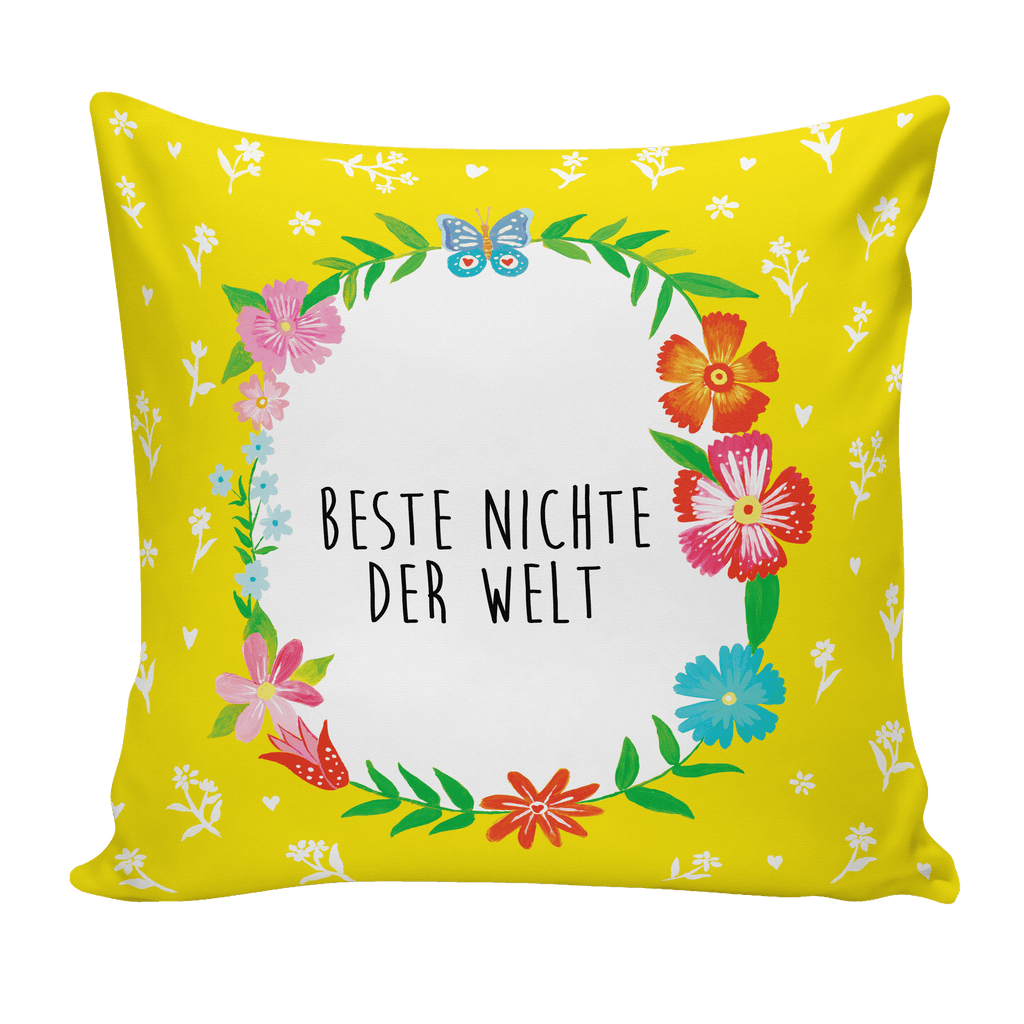 40x40 Kissen Design Frame Happy Girls Nichte Kissenhülle, Kopfkissen, Sofakissen, Dekokissen, Motivkissen, Geschenk