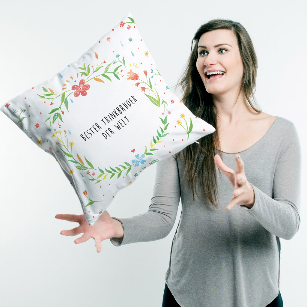 40x40 Kissen Design Frame Barfuß Wiese Trinkbruder Geschenk Kissenhülle, Kopfkissen, Sofakissen, Dekokissen, Motivkissen Trinkbruder, Trinkkumpel, Kumpel, Saufkumpane, Kumpane, Trinken, Party, Kleinigkeit, Geschenk,   