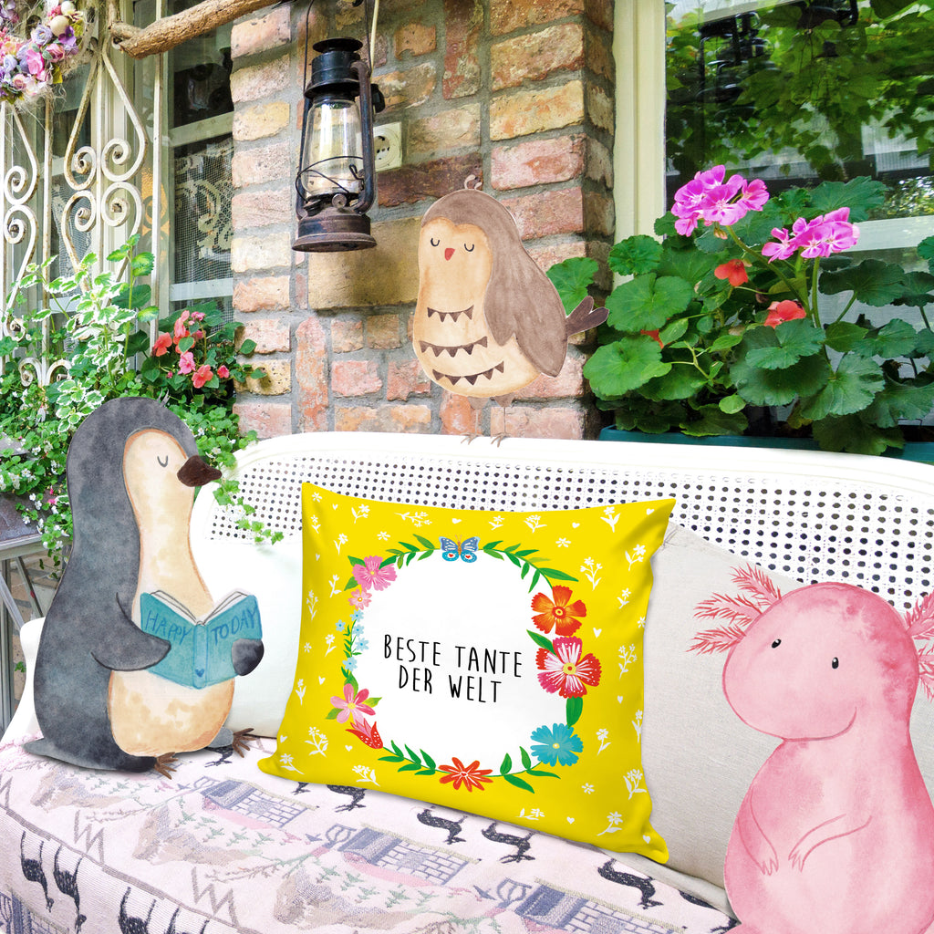 40x40 Kissen Design Frame Happy Girls Tante Kissenhülle, Kopfkissen, Sofakissen, Dekokissen, Motivkissen, Geschenk