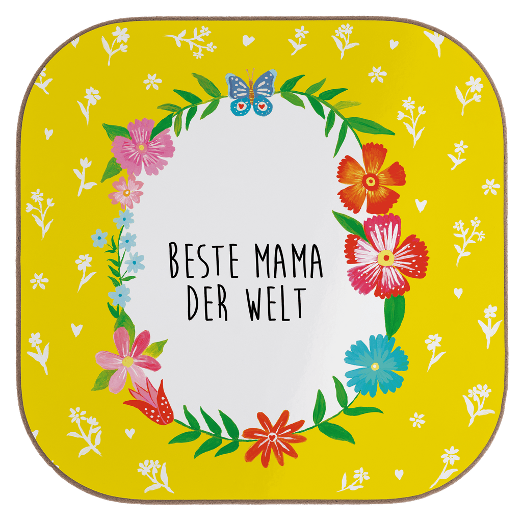 Quadratische Untersetzer Design Frame Happy Girls Mama Bierdeckel, Glasuntersetzer, Untersetzer Gläser, Getränkeuntersetzer, Geschenk