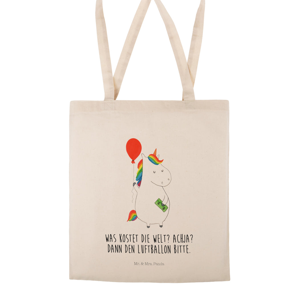 Tragetasche Einhorn Luftballon Beuteltasche, Beutel, Einkaufstasche, Jutebeutel, Stoffbeutel, Einhorn, Einhörner, Einhorn Deko, Pegasus, Unicorn, Luftballon, Geld, Lebenslust, Freude, Geschenk, Freundin
