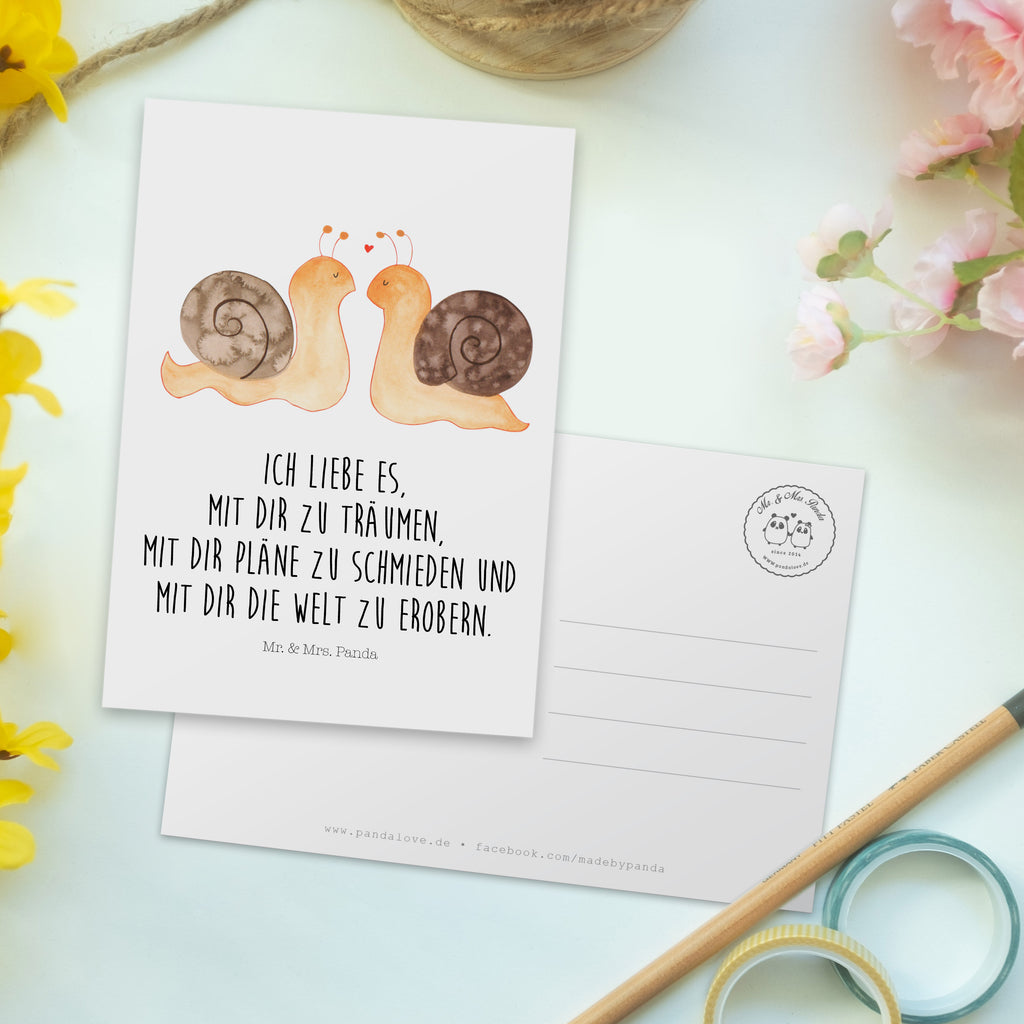 Postkarte Schnecken Liebe Geschenkkarte, Grußkarte, Karte, Einladung, Ansichtskarte, Geburtstagskarte, Einladungskarte, Liebe, Partner, Freund, Freundin, Ehemann, Ehefrau, Heiraten, Verlobung, Heiratsantrag, Liebesgeschenk, Jahrestag, Hocheitstag