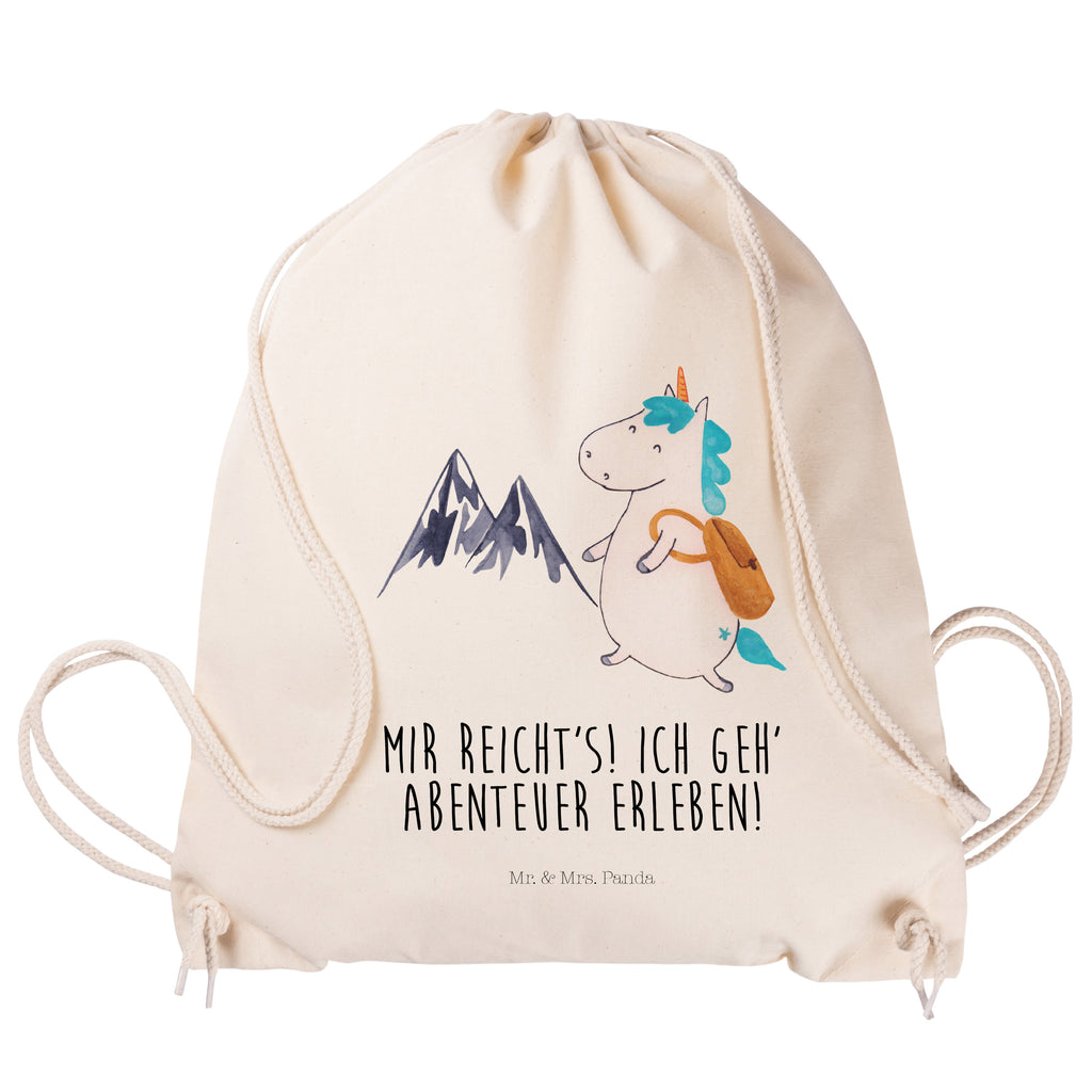 Sportbeutel Einhorn Bergsteiger Turnbeutel, Beutel, Sporttasche, Tasche, Stoffbeutel, Einhorn, Einhörner, Einhorn Deko, Pegasus, Unicorn, Bergsteiger, Abenteuer, Berge, Abenteurer, Weltenbummler, Weltreise, Reisen, Urlaub, Entdecker