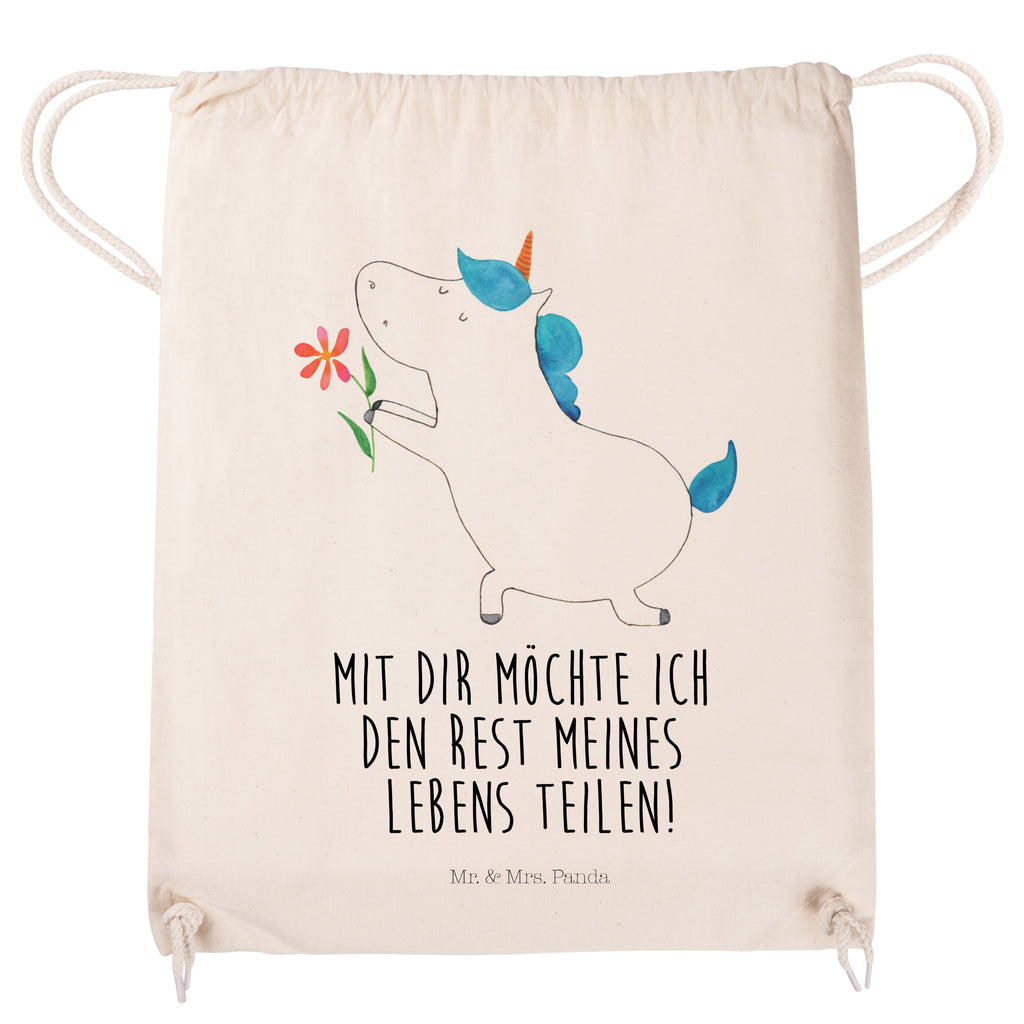 Sportbeutel Einhorn Blume Turnbeutel, Beutel, Sporttasche, Tasche, Stoffbeutel, Einhorn, Einhörner, Einhorn Deko, Pegasus, Unicorn, Liebe, Liebesbeweis, Antrag, Heiratsantrag, Verlobung, Ehepaar, Pärchen, Partner, Freund, Freundin, Ehe, heiraten