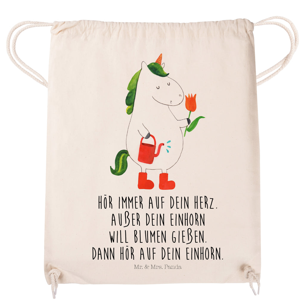Sportbeutel Einhorn Gärtner Turnbeutel, Beutel, Sporttasche, Tasche, Stoffbeutel, Einhorn, Einhörner, Einhorn Deko, Pegasus, Unicorn, Luftballon, Gießkanne, Giesskanne, Lebenslust, Freude, Blume, Freundin, Garten, Stiefel