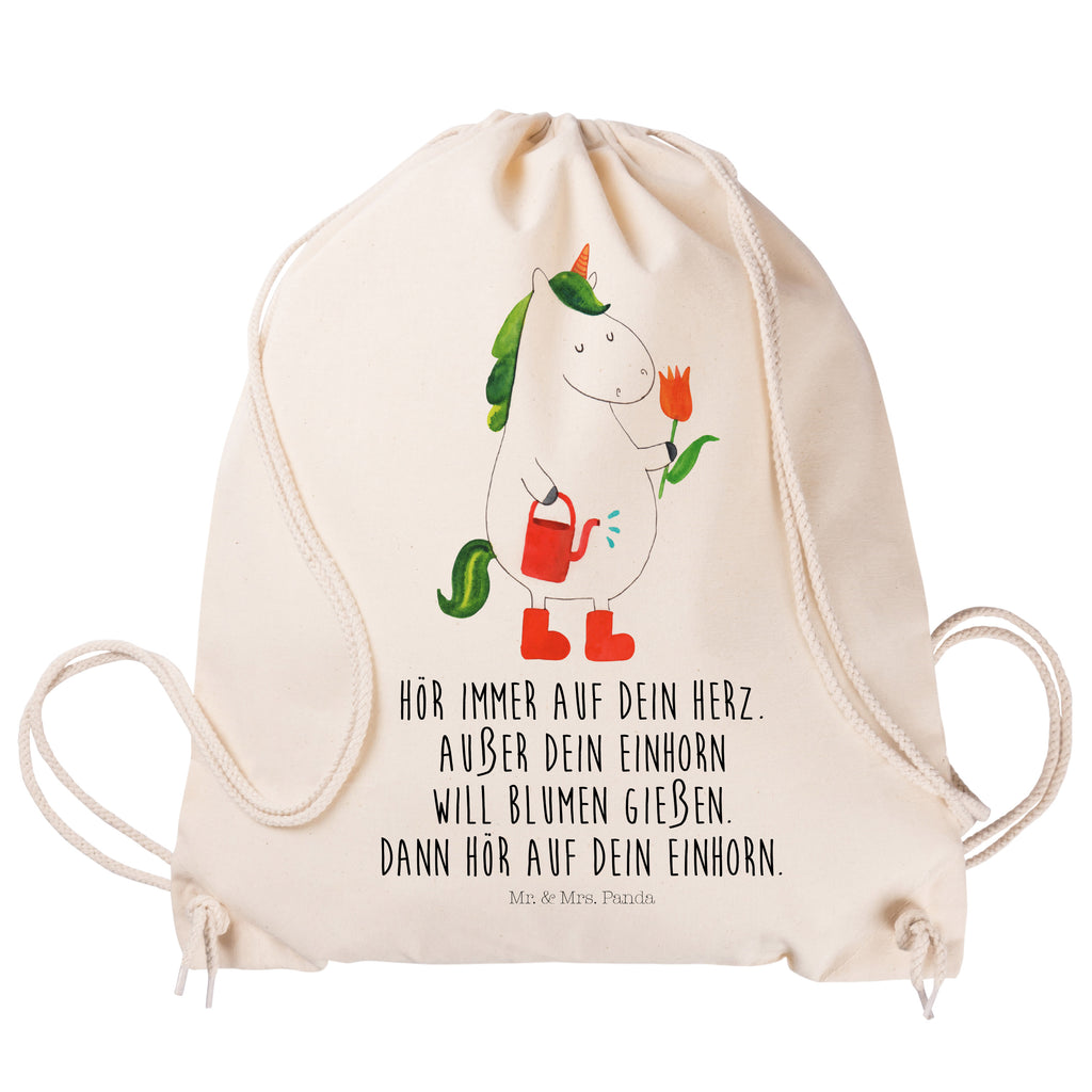 Sportbeutel Einhorn Gärtner Turnbeutel, Beutel, Sporttasche, Tasche, Stoffbeutel, Einhorn, Einhörner, Einhorn Deko, Pegasus, Unicorn, Luftballon, Gießkanne, Giesskanne, Lebenslust, Freude, Blume, Freundin, Garten, Stiefel