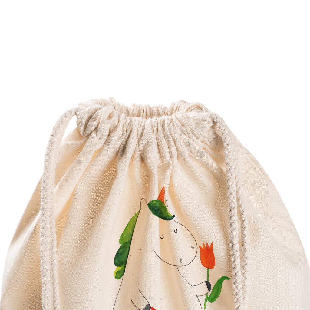 Sportbeutel Einhorn Gärtner Turnbeutel, Beutel, Sporttasche, Tasche, Stoffbeutel, Einhorn, Einhörner, Einhorn Deko, Pegasus, Unicorn, Luftballon, Gießkanne, Giesskanne, Lebenslust, Freude, Blume, Freundin, Garten, Stiefel