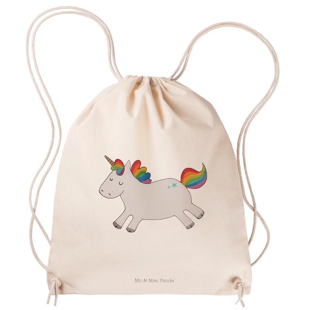 Sportbeutel Einhorn Happy Turnbeutel, Beutel, Sporttasche, Tasche, Stoffbeutel, Einhorn, Einhörner, Einhorn Deko, Pegasus, Unicorn, glücklich, fröhlich, Spaß, Freude, Lebensfreude, witzig, spannend, Lächeln, Lachen