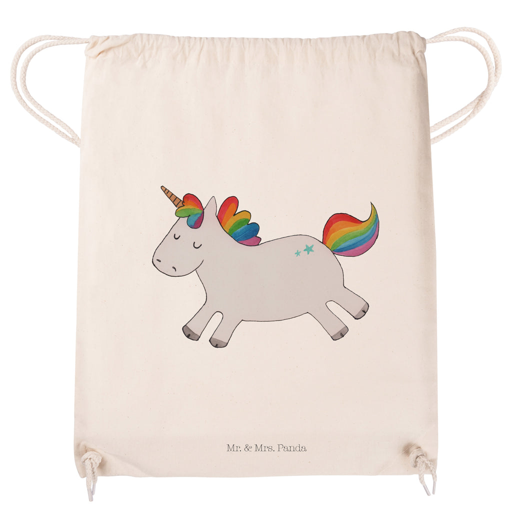 Sportbeutel Einhorn Happy Turnbeutel, Beutel, Sporttasche, Tasche, Stoffbeutel, Einhorn, Einhörner, Einhorn Deko, Pegasus, Unicorn, glücklich, fröhlich, Spaß, Freude, Lebensfreude, witzig, spannend, Lächeln, Lachen