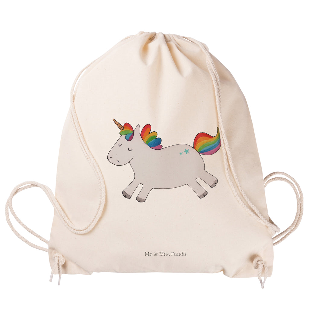 Sportbeutel Einhorn Happy Turnbeutel, Beutel, Sporttasche, Tasche, Stoffbeutel, Einhorn, Einhörner, Einhorn Deko, Pegasus, Unicorn, glücklich, fröhlich, Spaß, Freude, Lebensfreude, witzig, spannend, Lächeln, Lachen
