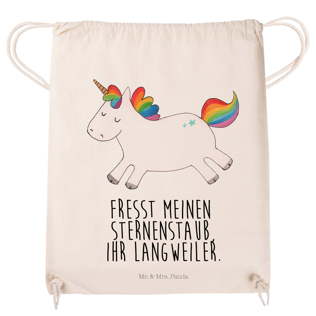 Sportbeutel Einhorn Happy Turnbeutel, Beutel, Sporttasche, Tasche, Stoffbeutel, Einhorn, Einhörner, Einhorn Deko, Pegasus, Unicorn, glücklich, fröhlich, Spaß, Freude, Lebensfreude, witzig, spannend, Lächeln, Lachen