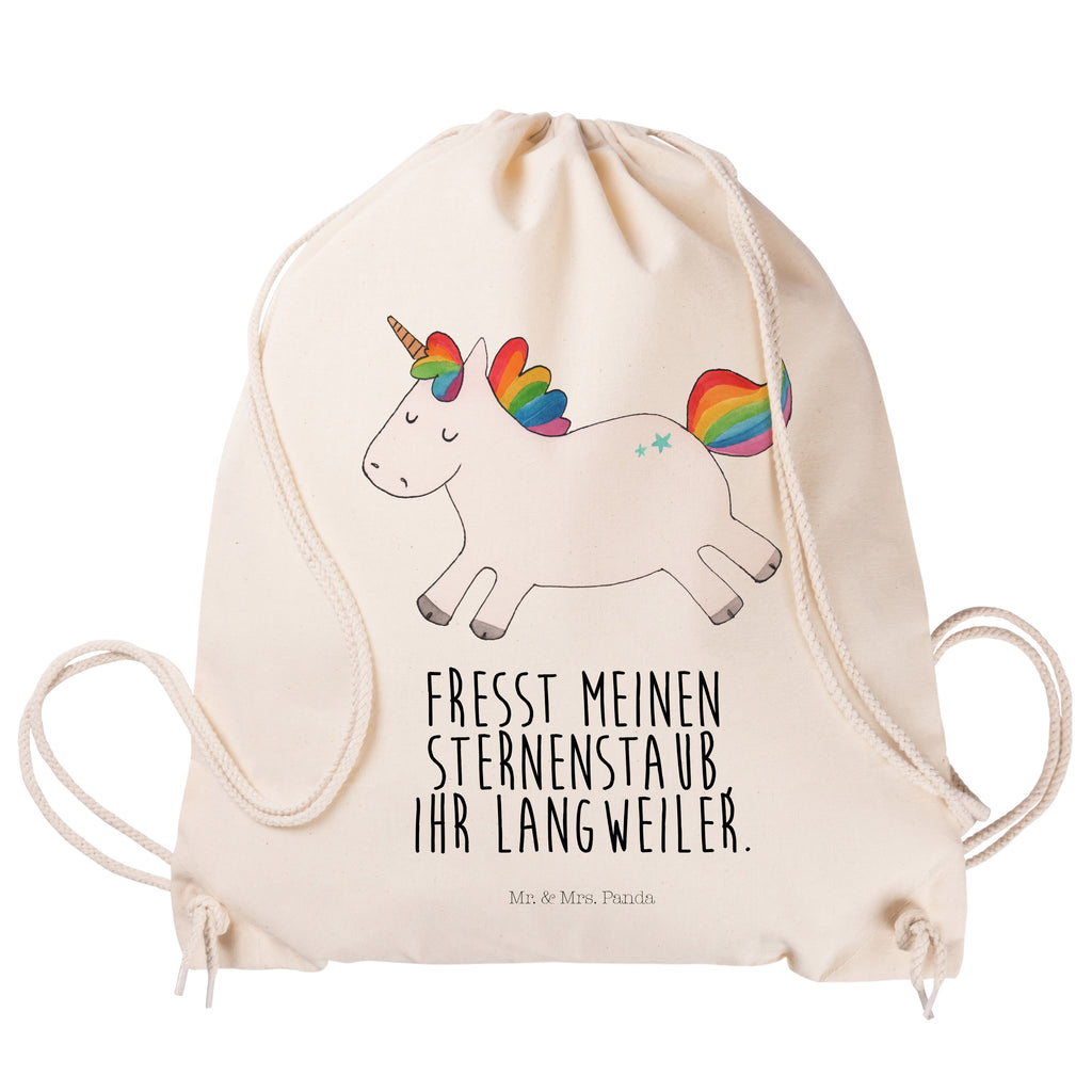 Sportbeutel Einhorn Happy Turnbeutel, Beutel, Sporttasche, Tasche, Stoffbeutel, Einhorn, Einhörner, Einhorn Deko, Pegasus, Unicorn, glücklich, fröhlich, Spaß, Freude, Lebensfreude, witzig, spannend, Lächeln, Lachen