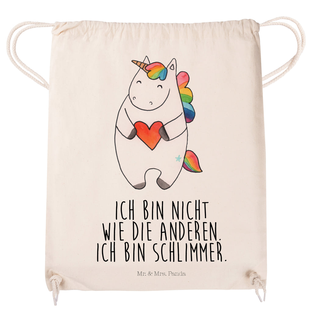 Sportbeutel Einhorn Herz Turnbeutel, Beutel, Sporttasche, Tasche, Stoffbeutel, Einhorn, Einhörner, Einhorn Deko, Pegasus, Unicorn, Herz, schlimm, böse, witzig, lustig, Freundin, anders, bunt