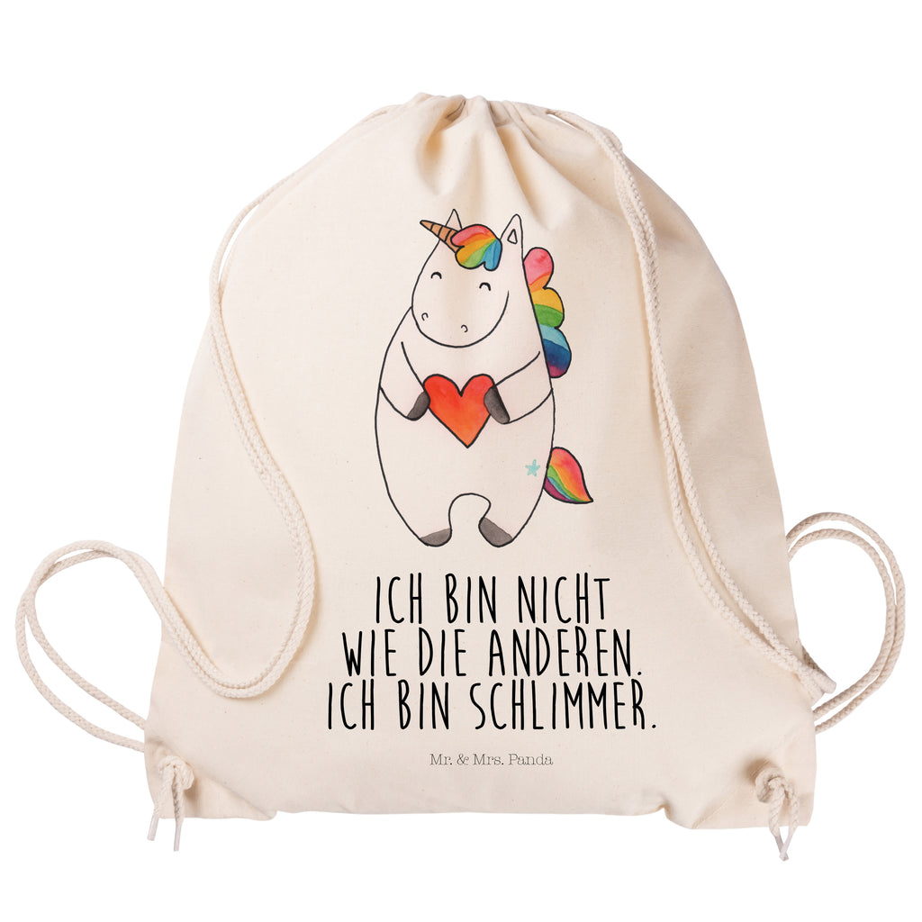 Sportbeutel Einhorn Herz Turnbeutel, Beutel, Sporttasche, Tasche, Stoffbeutel, Einhorn, Einhörner, Einhorn Deko, Pegasus, Unicorn, Herz, schlimm, böse, witzig, lustig, Freundin, anders, bunt