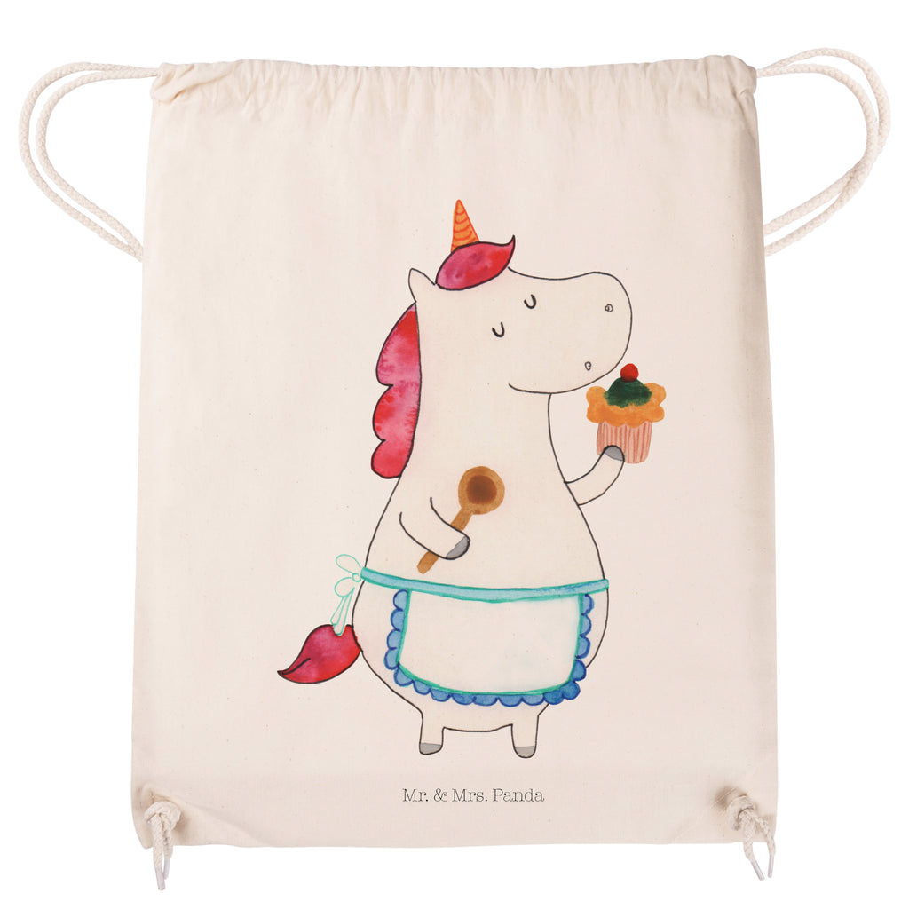 Sportbeutel Einhorn Küchenfee Turnbeutel, Beutel, Sporttasche, Tasche, Stoffbeutel, Einhorn, Einhörner, Einhorn Deko, Pegasus, Unicorn, backen, Muffin, Motivation, Träumer, träumen, Bäckerin, Hobbykoch, Koch, Torte, Kuchen