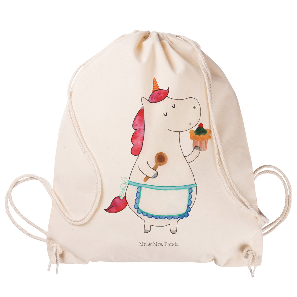 Sportbeutel Einhorn Küchenfee Turnbeutel, Beutel, Sporttasche, Tasche, Stoffbeutel, Einhorn, Einhörner, Einhorn Deko, Pegasus, Unicorn, backen, Muffin, Motivation, Träumer, träumen, Bäckerin, Hobbykoch, Koch, Torte, Kuchen