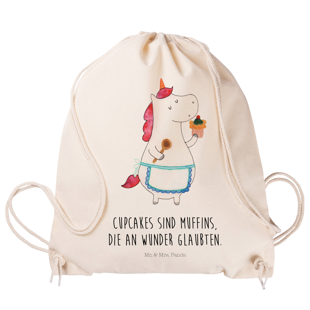 Sportbeutel Einhorn Küchenfee Turnbeutel, Beutel, Sporttasche, Tasche, Stoffbeutel, Einhorn, Einhörner, Einhorn Deko, Pegasus, Unicorn, backen, Muffin, Motivation, Träumer, träumen, Bäckerin, Hobbykoch, Koch, Torte, Kuchen