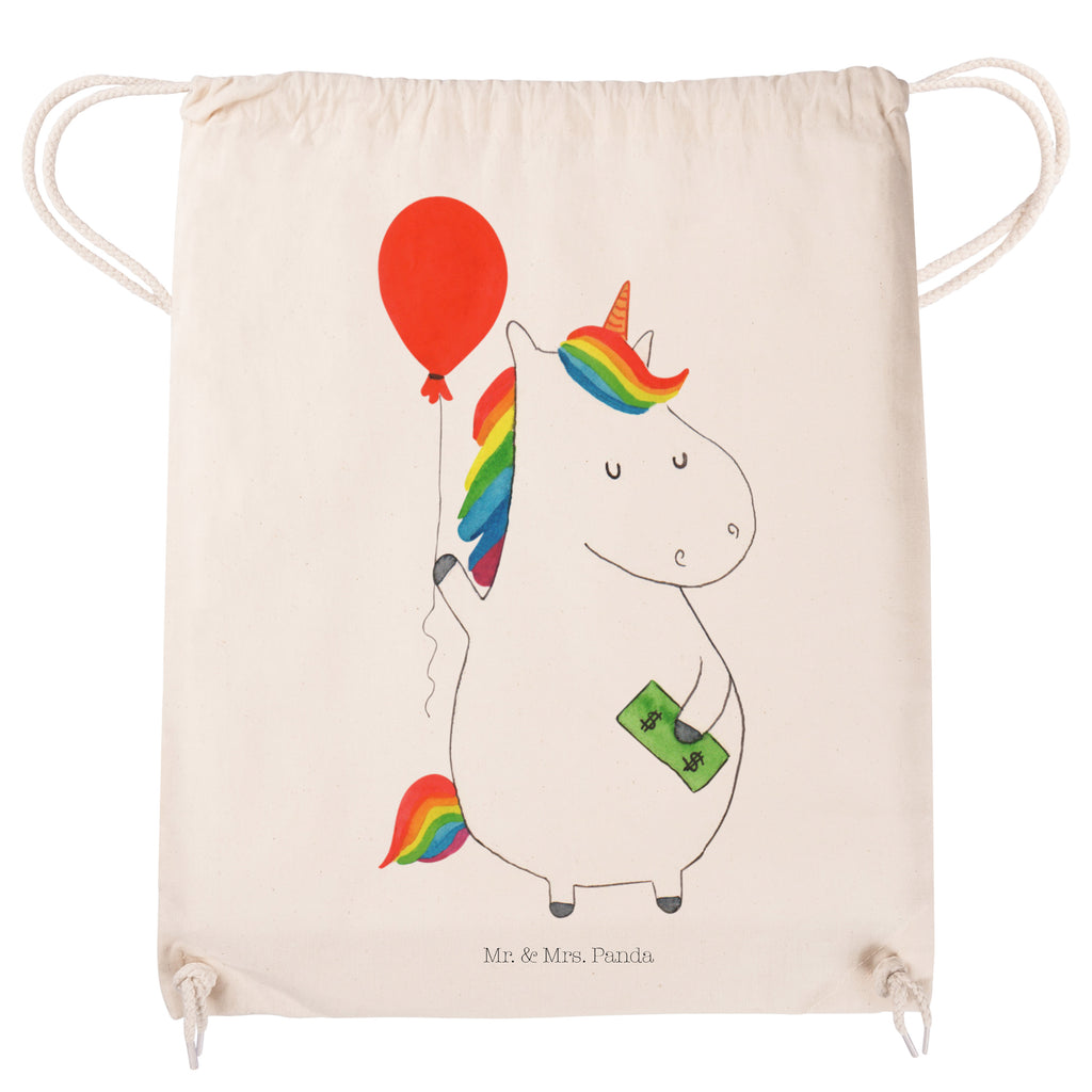 Sportbeutel Einhorn Luftballon Turnbeutel, Beutel, Sporttasche, Tasche, Stoffbeutel, Einhorn, Einhörner, Einhorn Deko, Pegasus, Unicorn, Luftballon, Geld, Lebenslust, Freude, Geschenk, Freundin