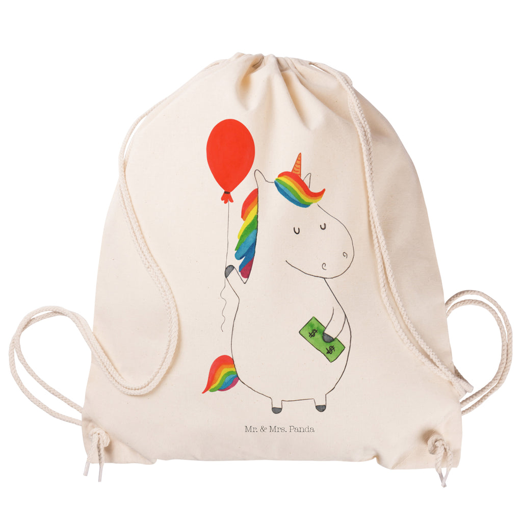 Sportbeutel Einhorn Luftballon Turnbeutel, Beutel, Sporttasche, Tasche, Stoffbeutel, Einhorn, Einhörner, Einhorn Deko, Pegasus, Unicorn, Luftballon, Geld, Lebenslust, Freude, Geschenk, Freundin