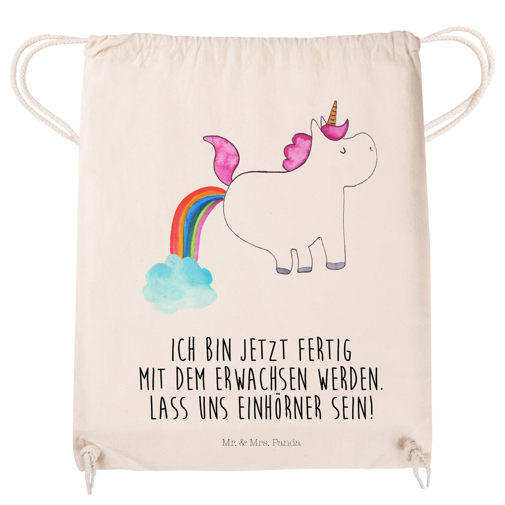 Sportbeutel Einhorn Pupsend Turnbeutel, Beutel, Sporttasche, Tasche, Stoffbeutel, Einhorn, Einhörner, Einhorn Deko, Pegasus, Unicorn, Pups, Regenbogen, Glitzer, Einhornpower, Erwachsenwerden, Spaß, lustig, Freundin