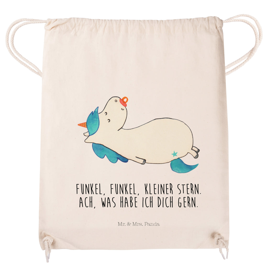 Sportbeutel Einhorn Schnullie Turnbeutel, Beutel, Sporttasche, Tasche, Stoffbeutel, Einhorn, Einhörner, Einhorn Deko, Pegasus, Unicorn, Baby, Kleinkind, Geburt, Geburtstag, Säugling, Schnuller, Geschenk Geburt, Mutter, Mama