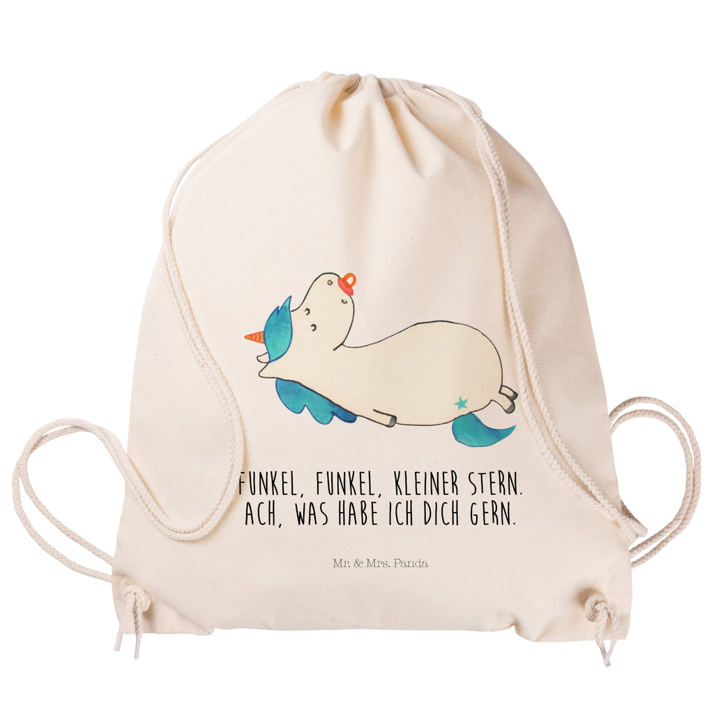 Sportbeutel Einhorn Schnullie Turnbeutel, Beutel, Sporttasche, Tasche, Stoffbeutel, Einhorn, Einhörner, Einhorn Deko, Pegasus, Unicorn, Baby, Kleinkind, Geburt, Geburtstag, Säugling, Schnuller, Geschenk Geburt, Mutter, Mama