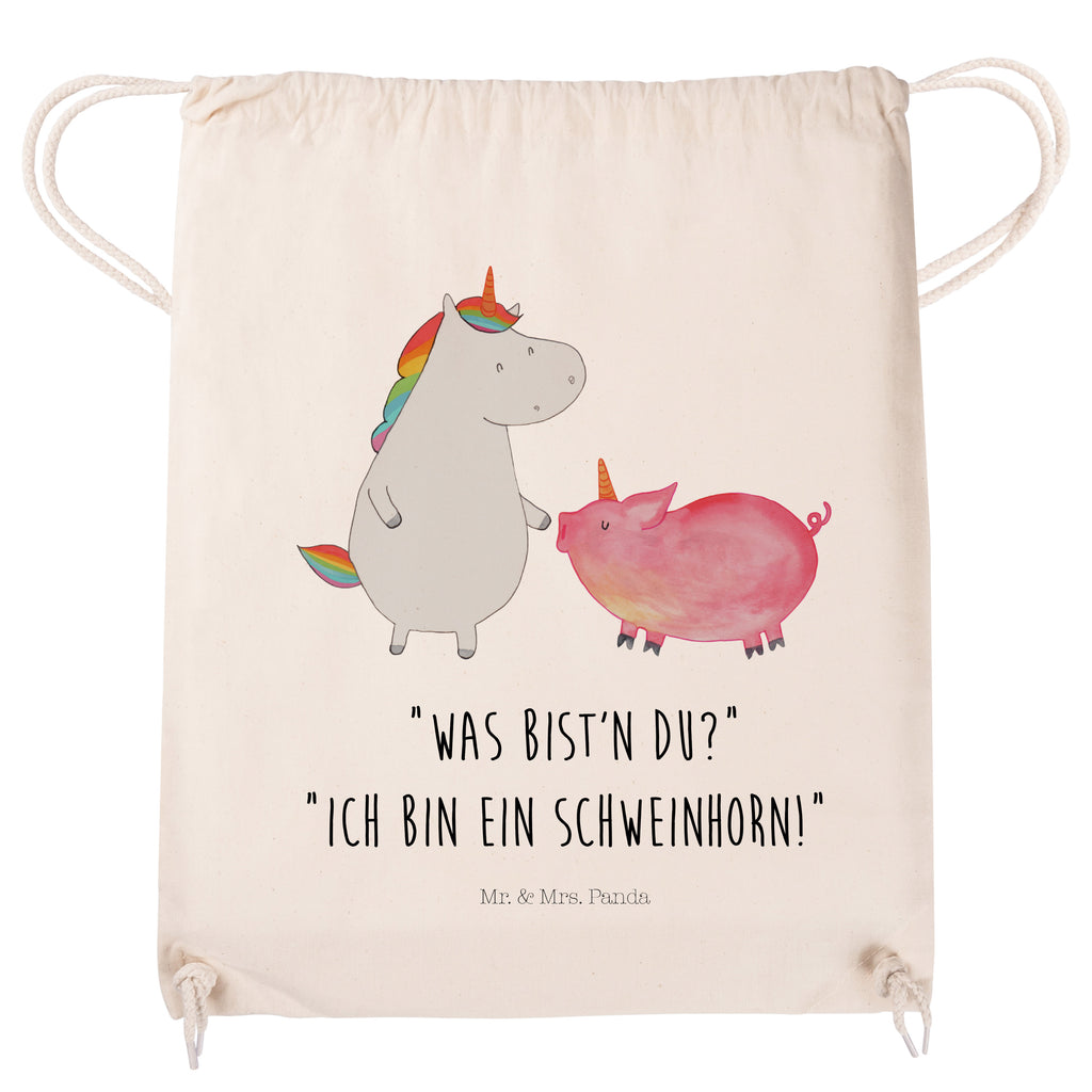 Sportbeutel Einhorn + Schweinhorn Turnbeutel, Beutel, Sporttasche, Tasche, Stoffbeutel, Einhorn, Einhörner, Einhorn Deko, Pegasus, Unicorn, Freundschaft, Schweinhorn, Schwein, Freundin, Schweinchen