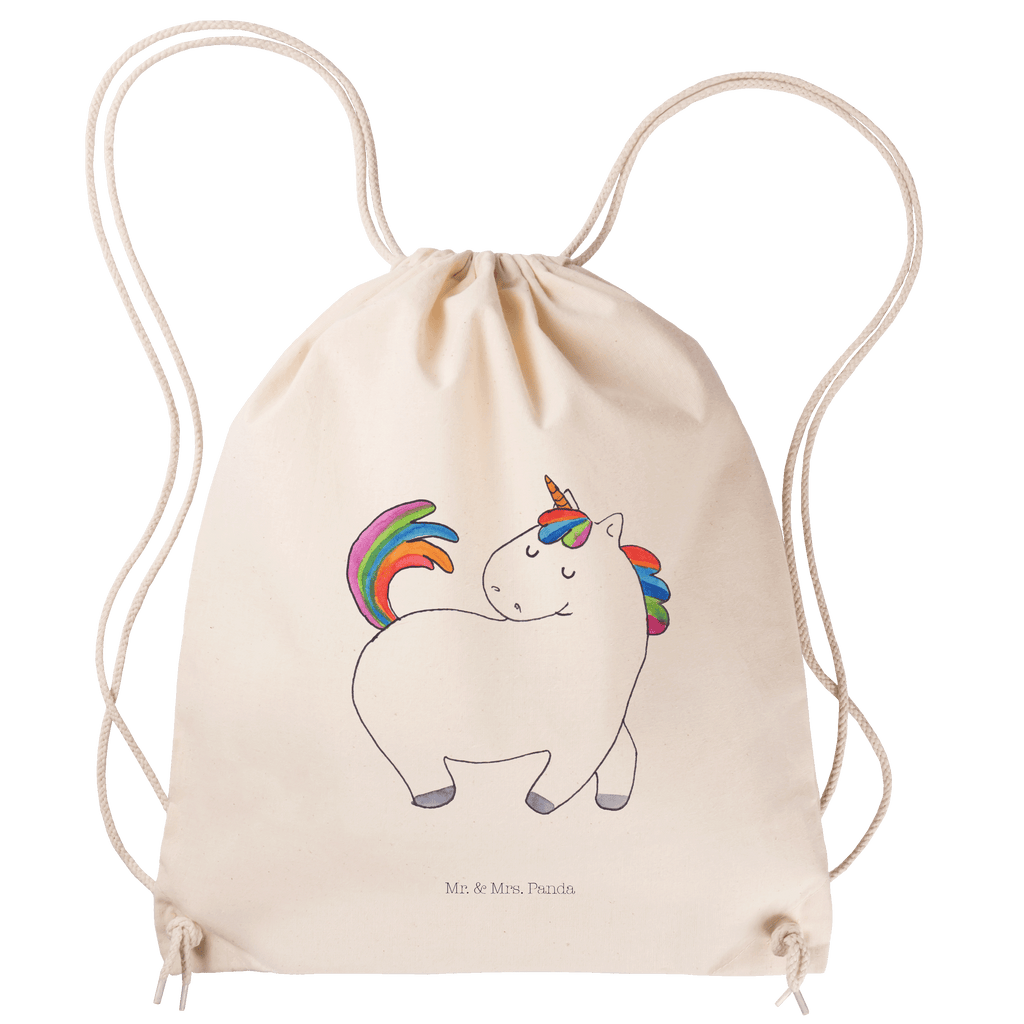 Sportbeutel Einhorn stolzierend Turnbeutel, Beutel, Sporttasche, Tasche, Stoffbeutel, Einhorn, Einhörner, Einhorn Deko, Pegasus, Unicorn, stolz, anders, bunt, Pferd, Reiter, Reiten, Freundin, Geschenk
