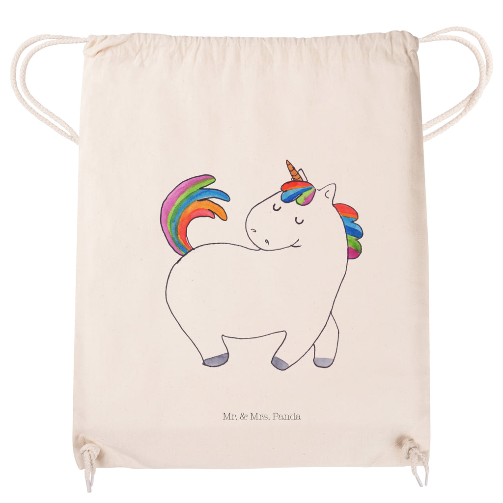 Sportbeutel Einhorn stolzierend Turnbeutel, Beutel, Sporttasche, Tasche, Stoffbeutel, Einhorn, Einhörner, Einhorn Deko, Pegasus, Unicorn, stolz, anders, bunt, Pferd, Reiter, Reiten, Freundin, Geschenk