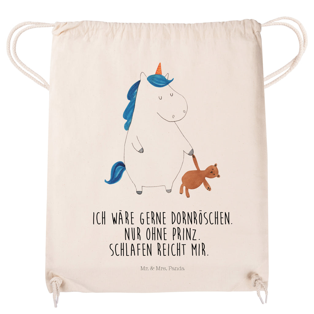 Sportbeutel Einhorn Teddy Turnbeutel, Beutel, Sporttasche, Tasche, Stoffbeutel, Einhorn, Einhörner, Einhorn Deko, Pegasus, Unicorn, schlafen, gute Nacht, Single, Bett, Träumen, Freundin, Singleleben