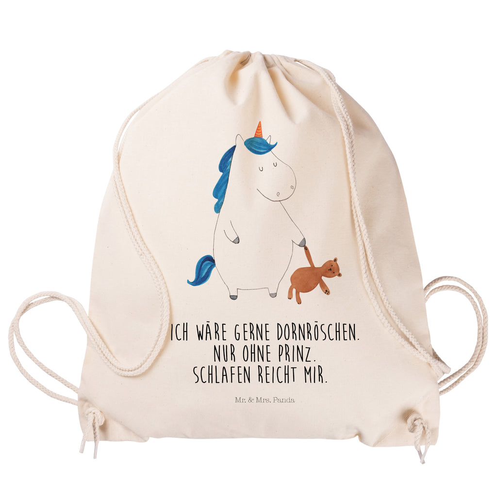 Sportbeutel Einhorn Teddy Turnbeutel, Beutel, Sporttasche, Tasche, Stoffbeutel, Einhorn, Einhörner, Einhorn Deko, Pegasus, Unicorn, schlafen, gute Nacht, Single, Bett, Träumen, Freundin, Singleleben