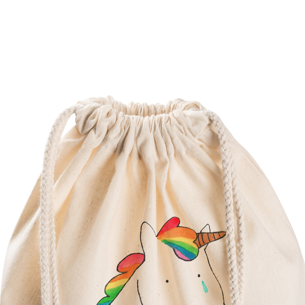 Sportbeutel Einhorn Traurig Turnbeutel, Beutel, Sporttasche, Tasche, Stoffbeutel, Einhorn, Einhörner, Einhorn Deko, Pegasus, Unicorn, Glitzer, Trösten. Freundschaft, Freunde, Liebe, Trauer, Grußkarte, Blume