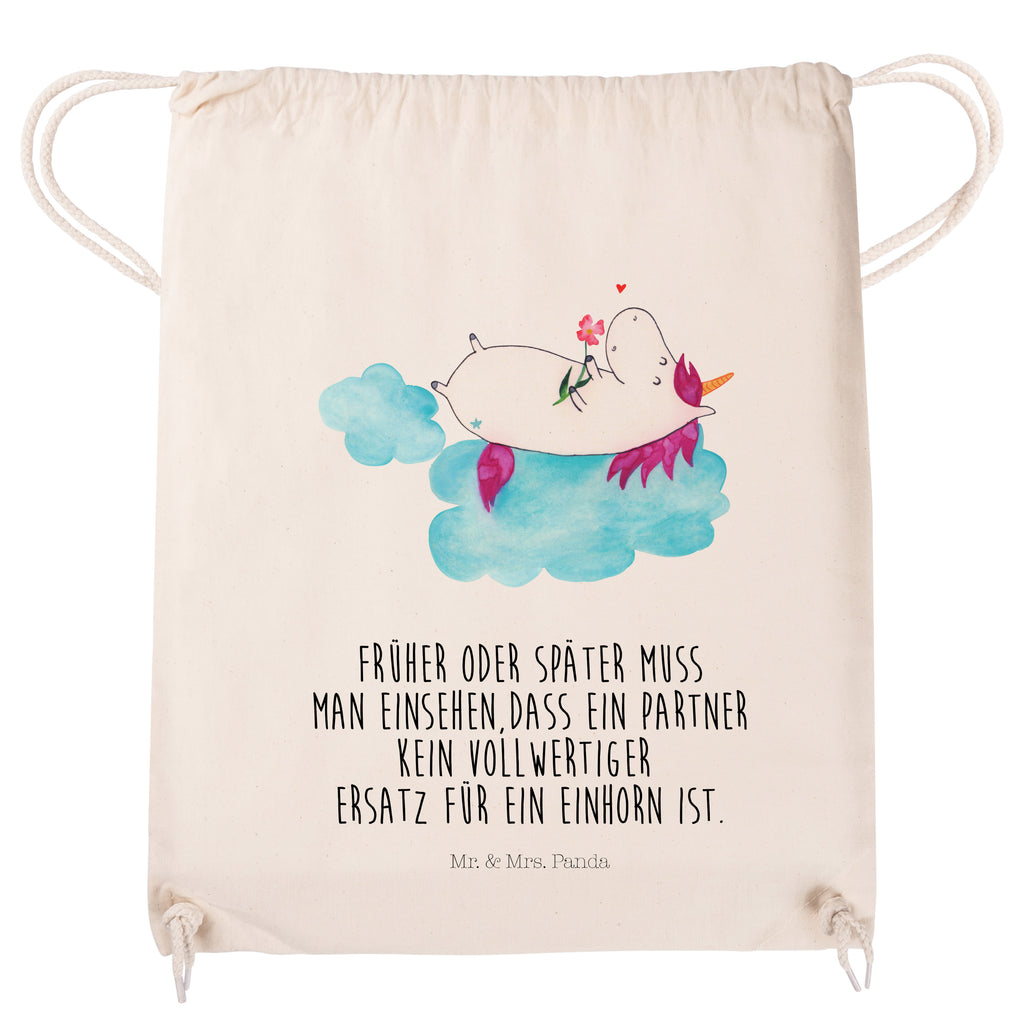 Sportbeutel Einhorn verliebt auf Wolke Turnbeutel, Beutel, Sporttasche, Tasche, Stoffbeutel, Einhorn, Einhörner, Einhorn Deko, Pegasus, Unicorn, verliebt, Liebe, Liebesbeweis, Freundin, Wolke