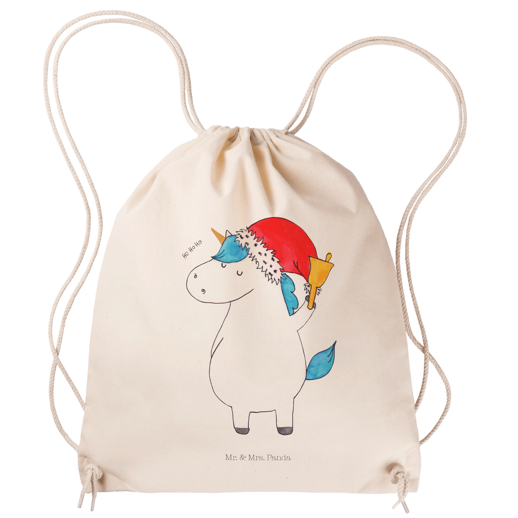 Sportbeutel Einhorn Weihnachtsmann Turnbeutel, Beutel, Sporttasche, Tasche, Stoffbeutel, Einhorn, Einhörner, Einhorn Deko, Pegasus, Unicorn, Gin, Schokolade, Schoki, Weihnachten, Weihnachtsmann, Nikolaus, Wunschzettel, Wunschliste, Feenstaub