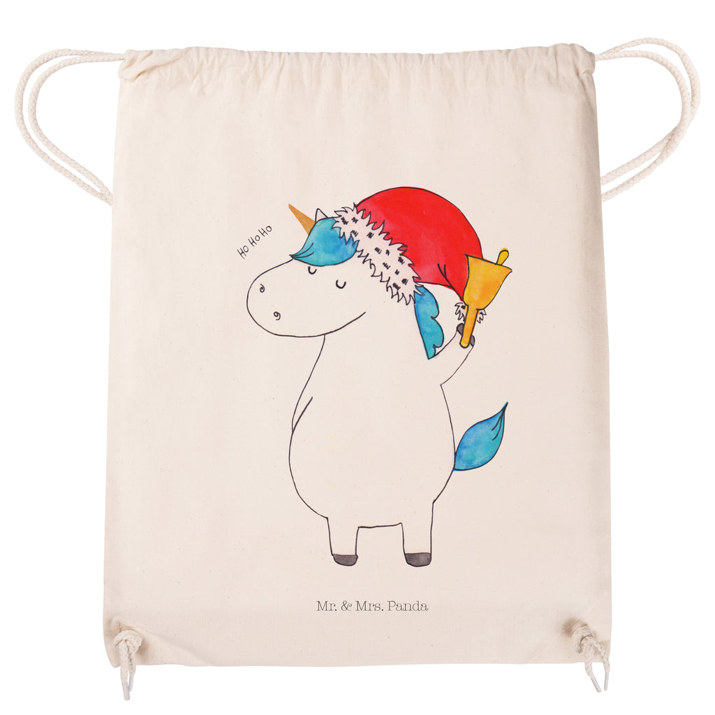 Sportbeutel Einhorn Weihnachtsmann Turnbeutel, Beutel, Sporttasche, Tasche, Stoffbeutel, Einhorn, Einhörner, Einhorn Deko, Pegasus, Unicorn, Gin, Schokolade, Schoki, Weihnachten, Weihnachtsmann, Nikolaus, Wunschzettel, Wunschliste, Feenstaub