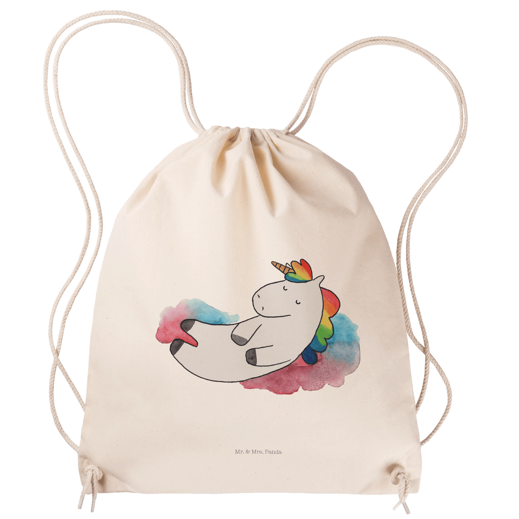 Sportbeutel Einhorn Wolke 7 Turnbeutel, Beutel, Sporttasche, Tasche, Stoffbeutel, Einhorn, Einhörner, Einhorn Deko, Pegasus, Unicorn, verliebt, Menschen, witzig, lustig, Geschenk, Glaube, Realität, Lächeln