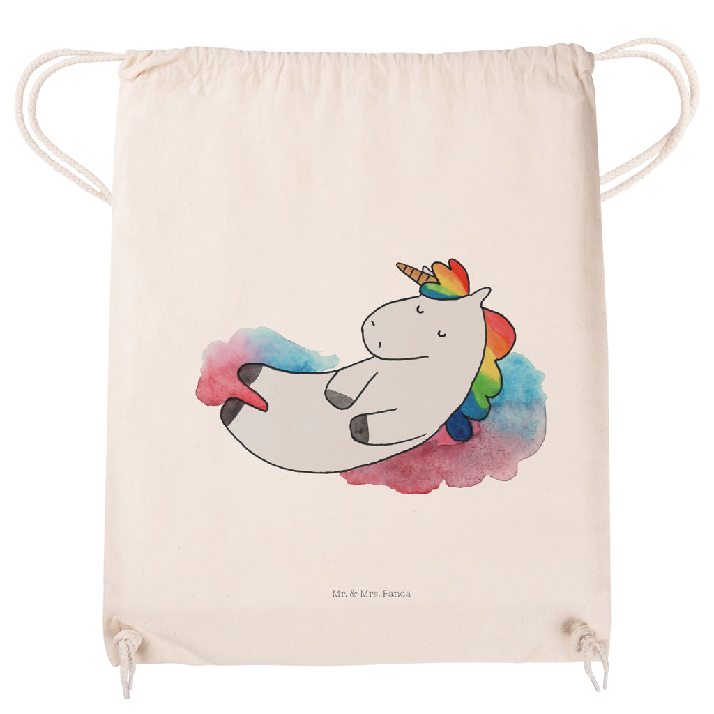 Sportbeutel Einhorn Wolke 7 Turnbeutel, Beutel, Sporttasche, Tasche, Stoffbeutel, Einhorn, Einhörner, Einhorn Deko, Pegasus, Unicorn, verliebt, Menschen, witzig, lustig, Geschenk, Glaube, Realität, Lächeln