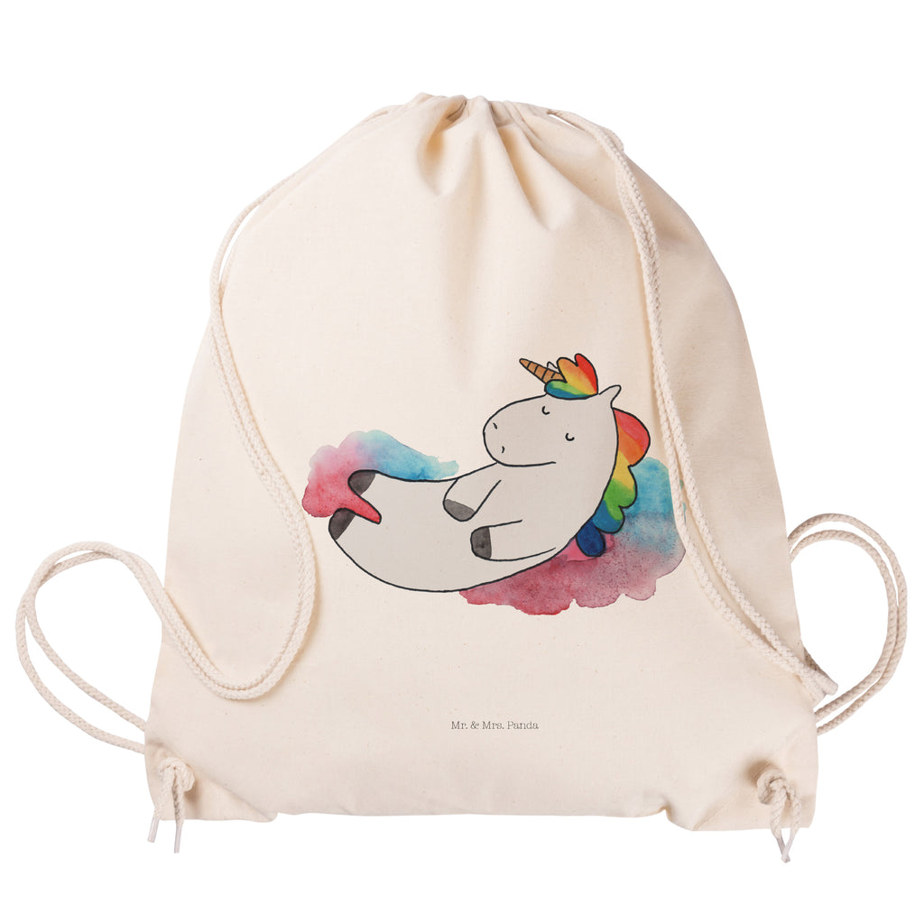 Sportbeutel Einhorn Wolke 7 Turnbeutel, Beutel, Sporttasche, Tasche, Stoffbeutel, Einhorn, Einhörner, Einhorn Deko, Pegasus, Unicorn, verliebt, Menschen, witzig, lustig, Geschenk, Glaube, Realität, Lächeln