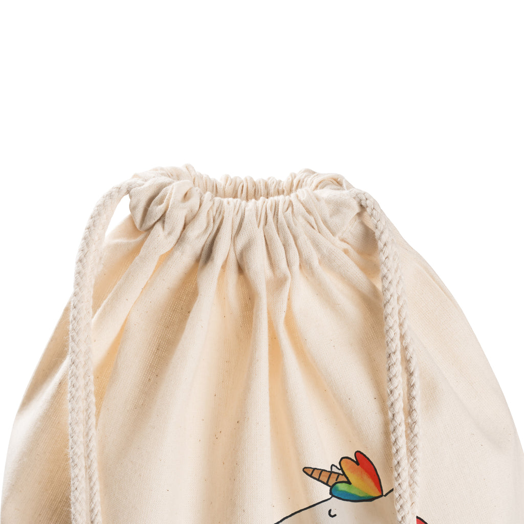 Sportbeutel Einhorn Wolke 7 Turnbeutel, Beutel, Sporttasche, Tasche, Stoffbeutel, Einhorn, Einhörner, Einhorn Deko, Pegasus, Unicorn, verliebt, Menschen, witzig, lustig, Geschenk, Glaube, Realität, Lächeln