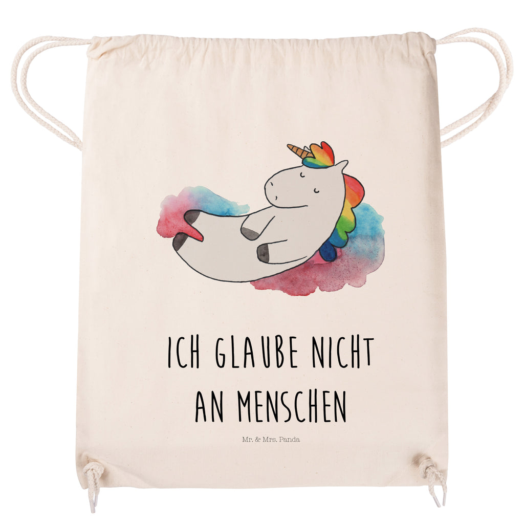 Sportbeutel Einhorn Wolke 7 Turnbeutel, Beutel, Sporttasche, Tasche, Stoffbeutel, Einhorn, Einhörner, Einhorn Deko, Pegasus, Unicorn, verliebt, Menschen, witzig, lustig, Geschenk, Glaube, Realität, Lächeln