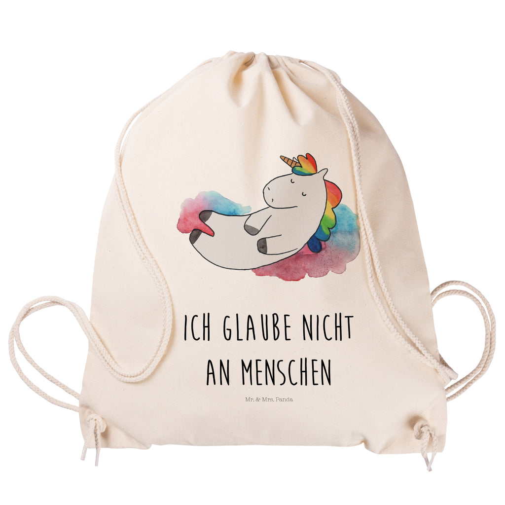 Sportbeutel Einhorn Wolke 7 Turnbeutel, Beutel, Sporttasche, Tasche, Stoffbeutel, Einhorn, Einhörner, Einhorn Deko, Pegasus, Unicorn, verliebt, Menschen, witzig, lustig, Geschenk, Glaube, Realität, Lächeln