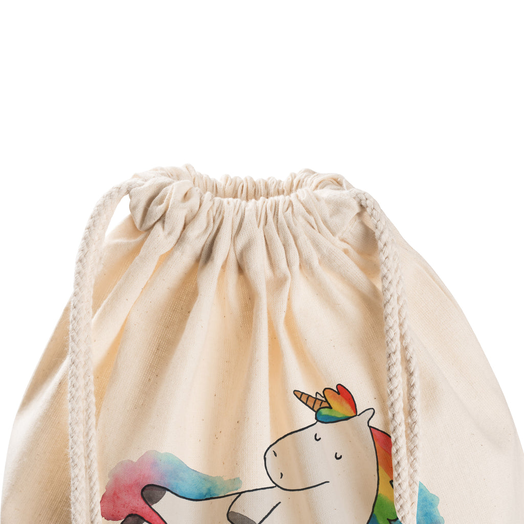 Sportbeutel Einhorn Wolke 7 Turnbeutel, Beutel, Sporttasche, Tasche, Stoffbeutel, Einhorn, Einhörner, Einhorn Deko, Pegasus, Unicorn, verliebt, Menschen, witzig, lustig, Geschenk, Glaube, Realität, Lächeln