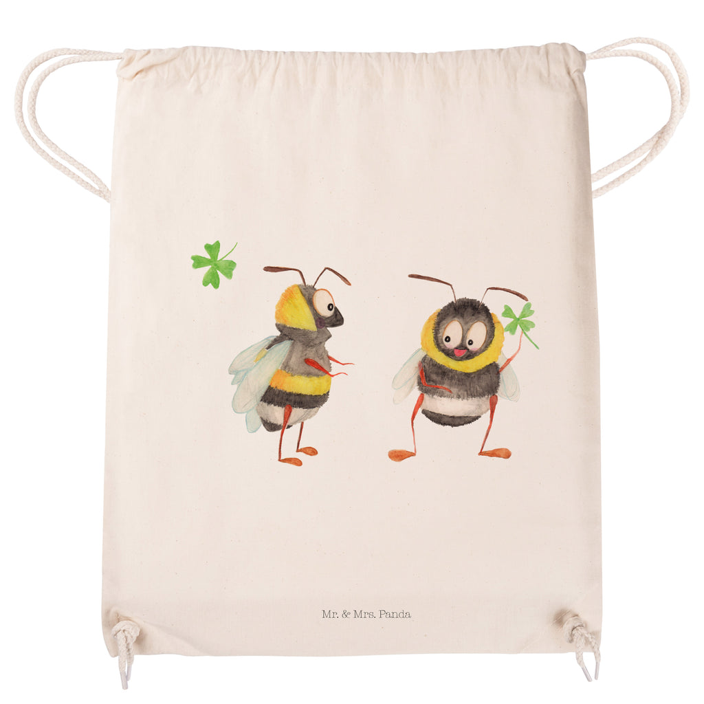 Sportbeutel Hummeln mit Kleeblatt Turnbeutel, Beutel, Sporttasche, Tasche, Stoffbeutel, Tiermotive, Gute Laune, lustige Sprüche, Tiere, Hummel, Biene, Spruch positiv, Biene Deko, Spruch schön, glücklich sein, glücklich werden, Spruch fröhlich