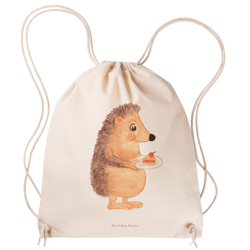 Sportbeutel Igel mit Kuchenstück Turnbeutel, Beutel, Sporttasche, Tasche, Stoffbeutel, Tiermotive, Gute Laune, lustige Sprüche, Tiere, Igel, Essen Spruch, Kuchen, Backen Geschenk, Kuchen backen, Einladung Party, Geburtstagskuchen, Torte
