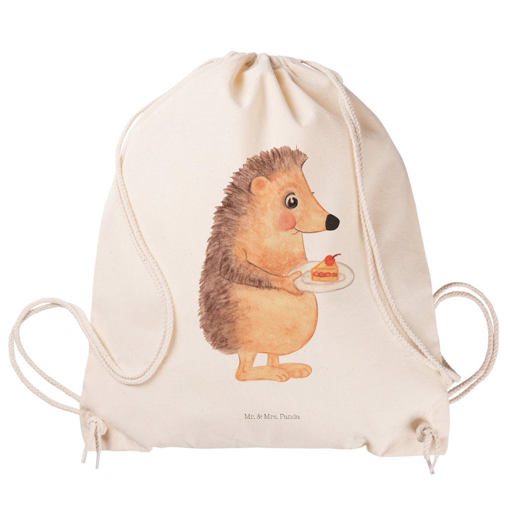 Sportbeutel Igel mit Kuchenstück Turnbeutel, Beutel, Sporttasche, Tasche, Stoffbeutel, Tiermotive, Gute Laune, lustige Sprüche, Tiere, Igel, Essen Spruch, Kuchen, Backen Geschenk, Kuchen backen, Einladung Party, Geburtstagskuchen, Torte