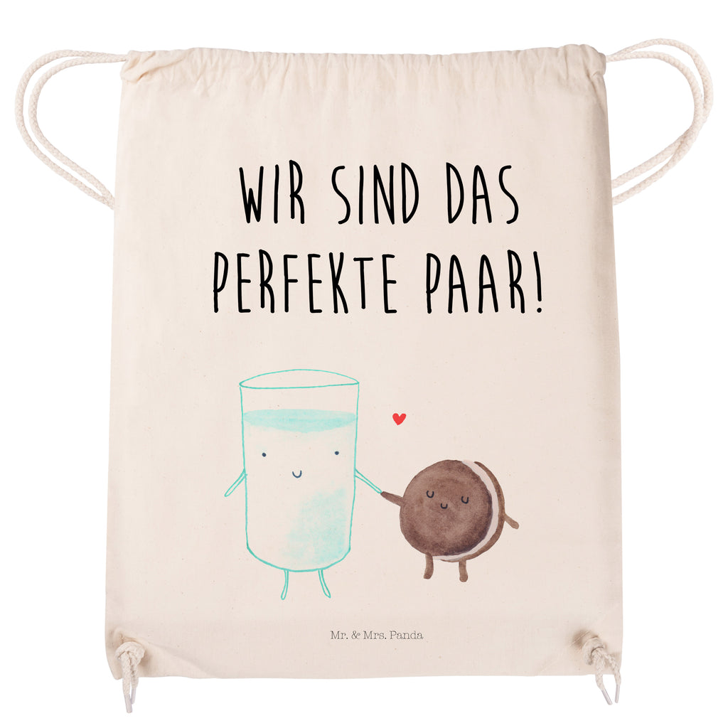 Sportbeutel Milch & Keks Turnbeutel, Beutel, Sporttasche, Tasche, Stoffbeutel, Tiermotive, Gute Laune, lustige Sprüche, Tiere, Milk, Cookie, Milch, Keks, Kekse, Kaffee, Einladung Frühstück, Motiv süß, romantisch, perfektes Paar