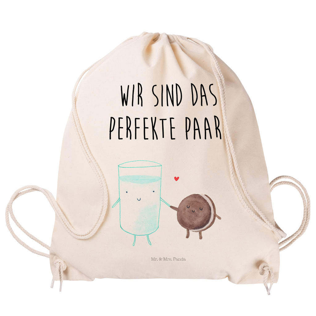 Sportbeutel Milch & Keks Turnbeutel, Beutel, Sporttasche, Tasche, Stoffbeutel, Tiermotive, Gute Laune, lustige Sprüche, Tiere, Milk, Cookie, Milch, Keks, Kekse, Kaffee, Einladung Frühstück, Motiv süß, romantisch, perfektes Paar