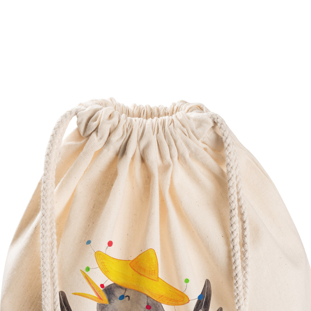 Sportbeutel Rabe mit Sombrero Turnbeutel, Beutel, Sporttasche, Tasche, Stoffbeutel, Tiermotive, Gute Laune, lustige Sprüche, Tiere, Rabe, Vogel, Vögel, Spruch positiv, fröhlich sein, glücklich sein, Glück Spruch, froh, Elster, Motivation