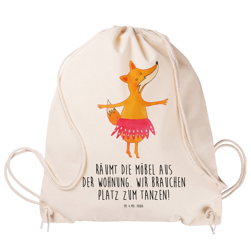 Sportbeutel Fuchs Ballerina Turnbeutel, Beutel, Sporttasche, Tasche, Stoffbeutel, Fuchs, Fuchs Spruch, Füchse, Füchsin, Ballerina, Ballett, Tänzerin, Tanzen, Party, Einladung, Geburtstag